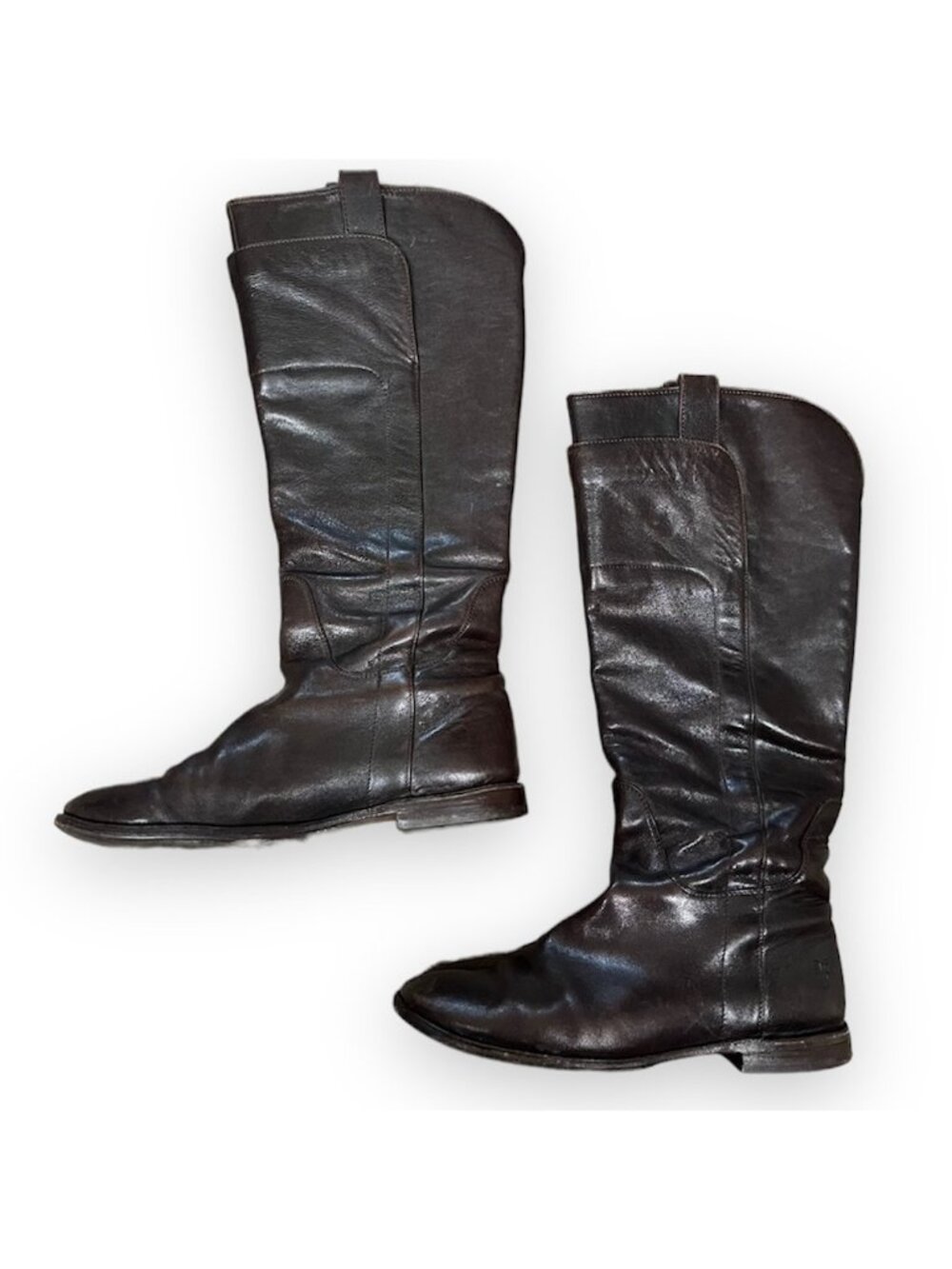 Frye Paige Tall Leather Riding Boots Chocolate Brown Women’s Size 8.5 - Picture 2 of 14